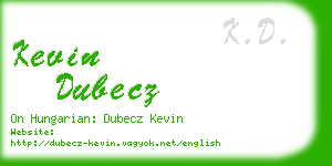 kevin dubecz business card